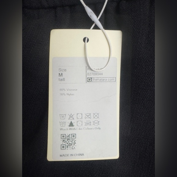 HALARA -  Black High Waisted Pocket Wide Leg Linen Free Pants Medium Tall. NWT - Picture 13 of 13